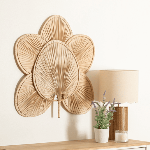 Decoração de parede Selma em bambu e folha de palmeira