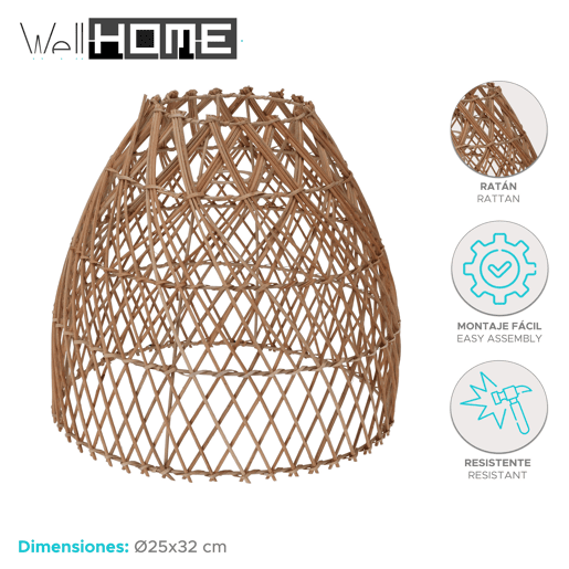 WELL HOME - Abajur de vime Ø25x32cm