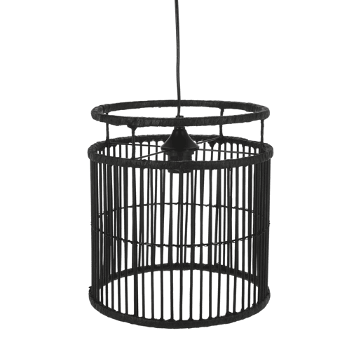 WELL HOME - Candeeiro suspenso em bambu preto Ø28x30cm