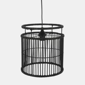 WELL HOME - Candeeiro suspenso em bambu preto Ø28x30cm