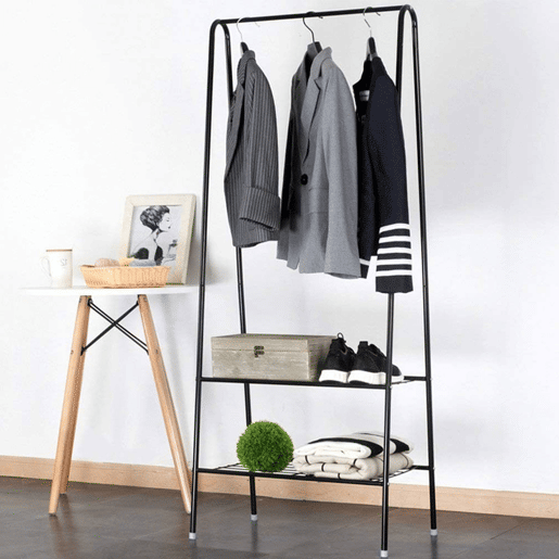 WELL HOME - Cabide de metal com 2 prateleiras Alt.152cm