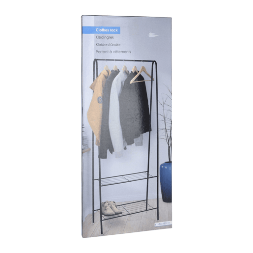 WELL HOME - Cabide de metal com 2 prateleiras Alt.152cm