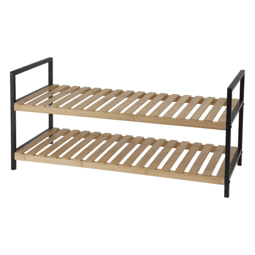 WELL HOME - Sapateira em bambu com 2 prateleiras em metal e bambu 70x30x32cm