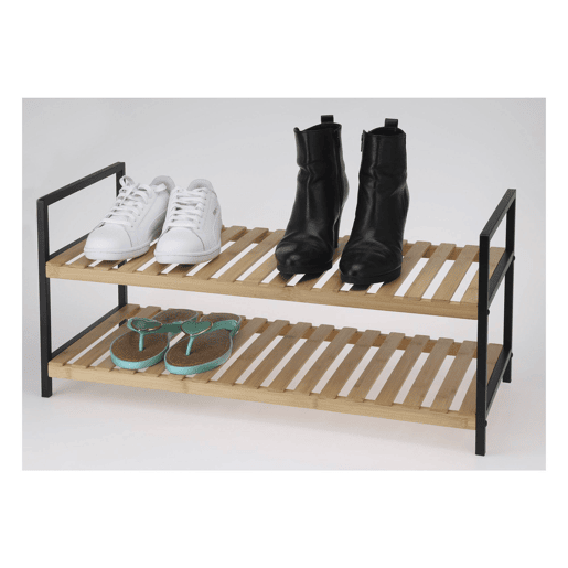 WELL HOME - Sapateira em bambu com 2 prateleiras em metal e bambu 70x30x32cm