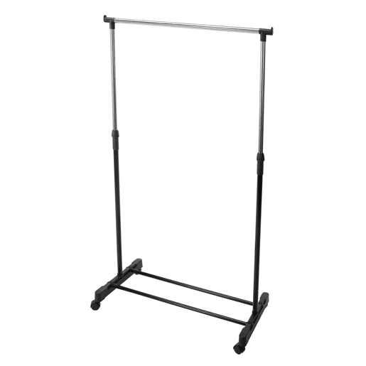 WELL HOME - Prateleira para cabides em aço inox com rodas Alt.90-160cm