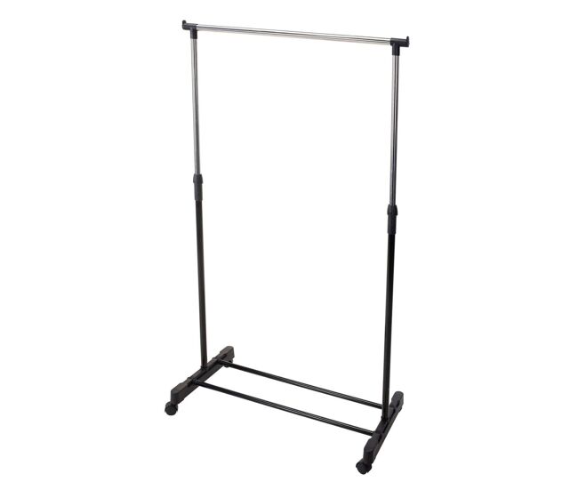 Well home - estanteria perchero con ruedas acero inoxidable h.90-160cm