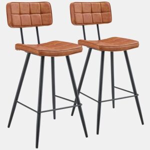 Conjunto de 2 bancos de bar em imitação de conhaque FERNAND