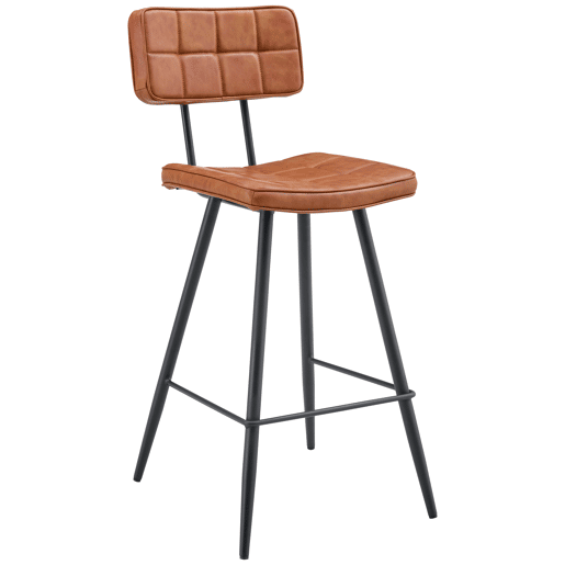 Conjunto de 2 bancos de bar em imitação de conhaque FERNAND
