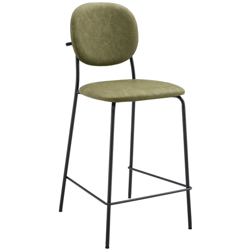 Conjunto de 2 bancos de bar em imitação de verde EDMOND