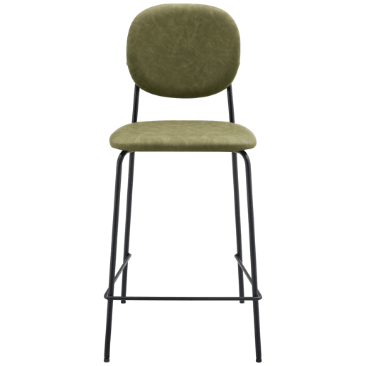 Conjunto de 2 bancos de bar em imitação de verde EDMOND