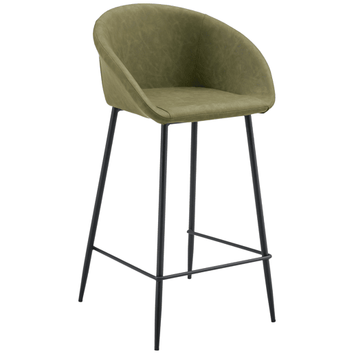 Conjunto de 2 bancos de bar em imitação de verde ACHILLE