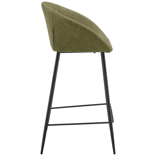 Conjunto de 2 bancos de bar em imitação de verde ACHILLE