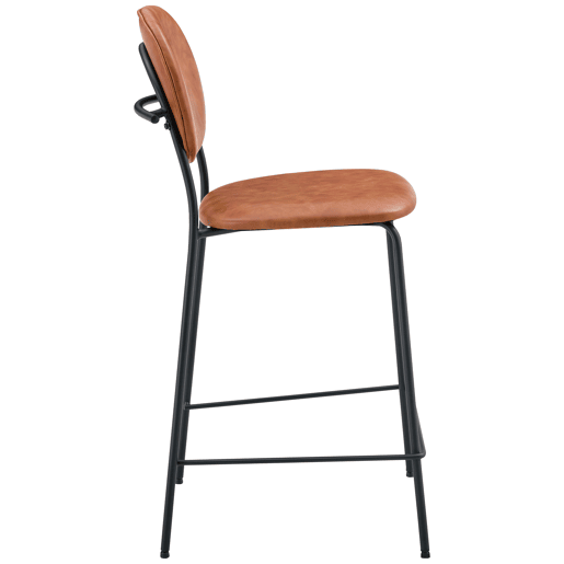 Conjunto de 2 bancos de bar em imitação de conhaque EDMOND