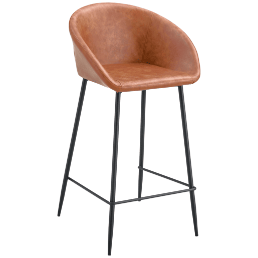 Conjunto de 2 bancos de bar em imitação de conhaque ACHILLE