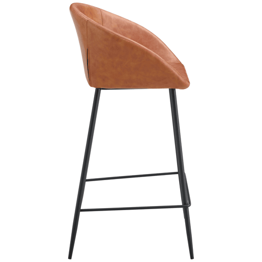 Conjunto de 2 bancos de bar em imitação de conhaque ACHILLE