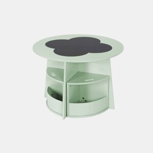 Mesa com ardósia e 4 cadeiras com arrumação para crianças, Nephos, Verde, 70x70x49 cm