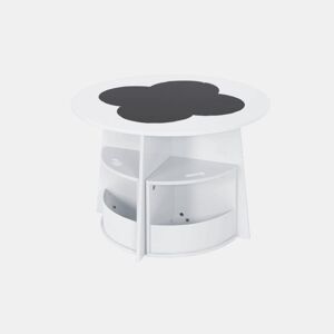 Mesa com ardósia e 4 cadeiras com arrumação para crianças, Nephos, Branco, 70x70x49 cm