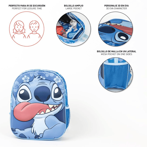 MOCHILA INFANTIL STITCH 3D