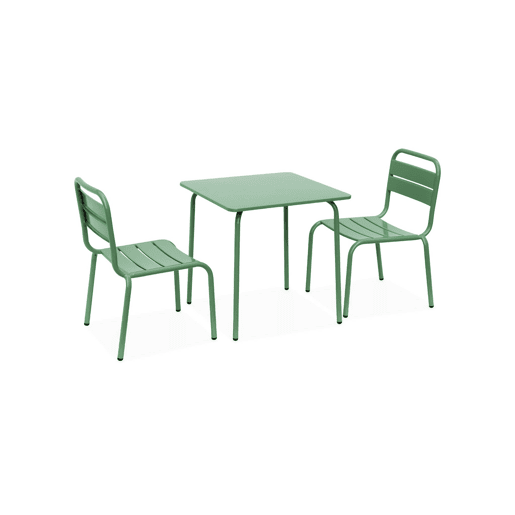 Conjunto de mesa e cadeira para crianças de 2 lugares, Anna, Verde cinzento, 48x48x47 cm