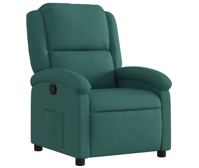 Vidaxl sillón reclinable de tela verde oscuro