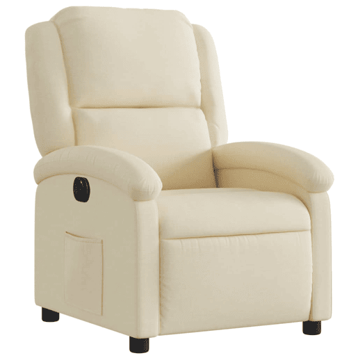 vidaXL Poltrona reclinável elétrica tecido cor creme