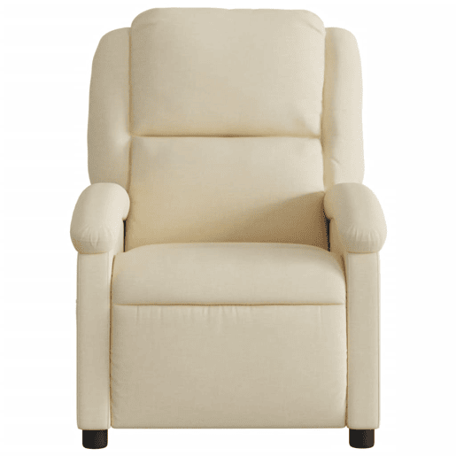 vidaXL Poltrona reclinável elétrica tecido cor creme