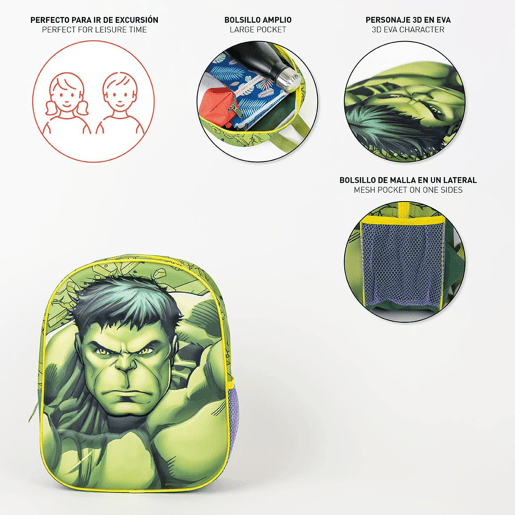 MOCHILA INFANTIL VINGADORES HULK 3D