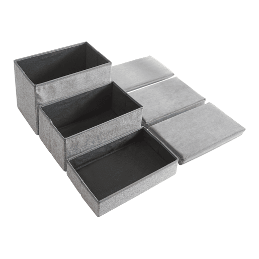 Escada para cães Vojens 3 níveis imitação de pele 75x40x30 cm Cinzento en.casa Escada para cães Vojens 3 níveis imitação de pele 75x40x30 cm Cinzento en.casa