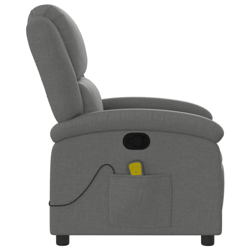 vidaXL Poltrona de massagens reclinável tecido cinzento-escuro vidaXL Poltrona de massagens reclinável tecido cinzento-escuro