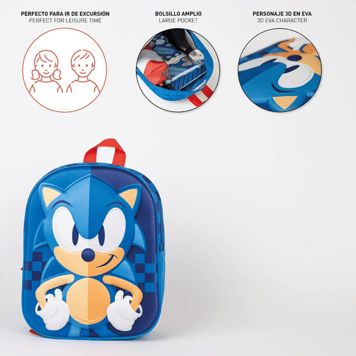 MOCHILA INFANTIL SONIC 3D