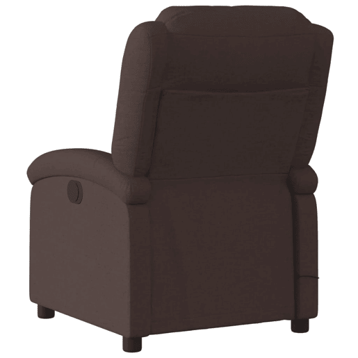 vidaXL Poltrona reclinável massagens elétrica tecido castanho-escuro vidaXL Poltrona reclinável massagens elétrica tecido castanho-escuro