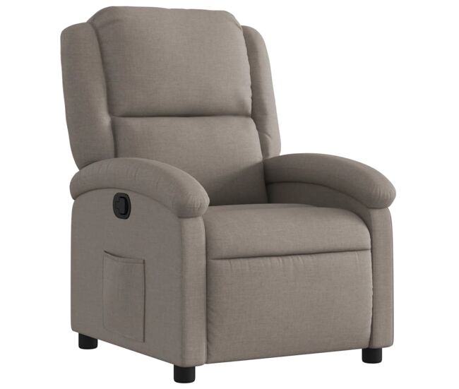 Vidaxl sillón reclinable de tela gris taupe