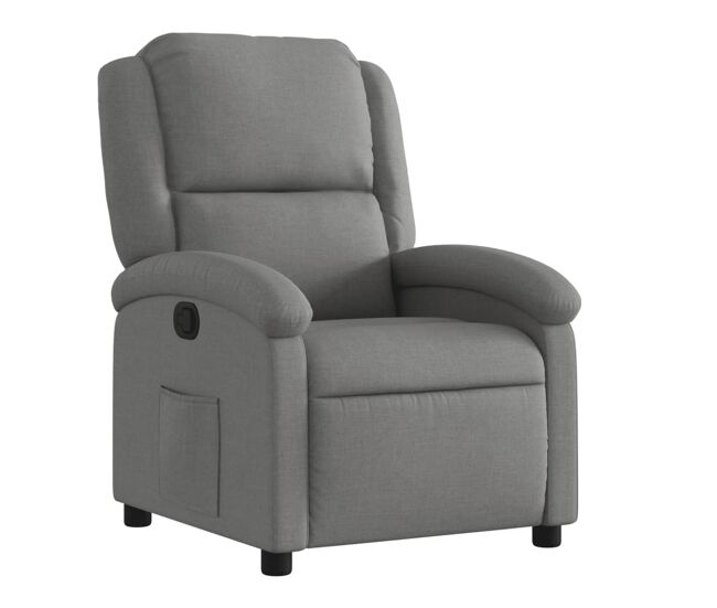 Vidaxl sillón reclinable de tela gris oscuro