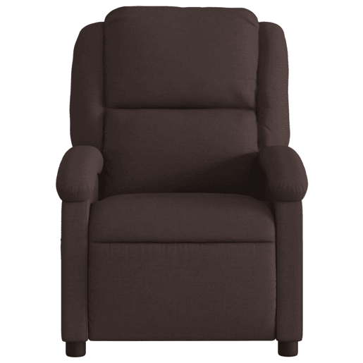 vidaXL Poltrona de massagens reclinável tecido castanho-escuro