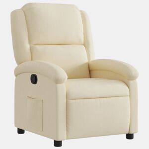 vidaXL Poltrona reclinável tecido cor creme