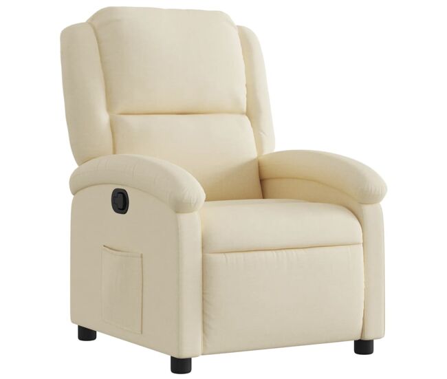 Vidaxl sillón reclinable de tela crema