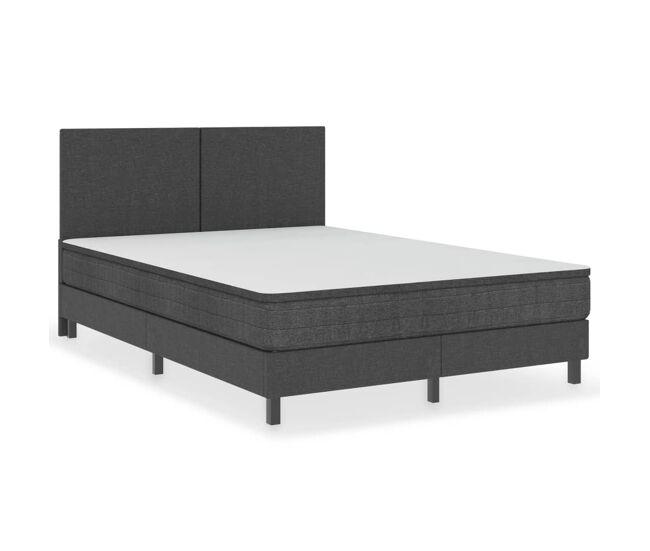 Estructura de cama box spring tela gris 160x200 cm