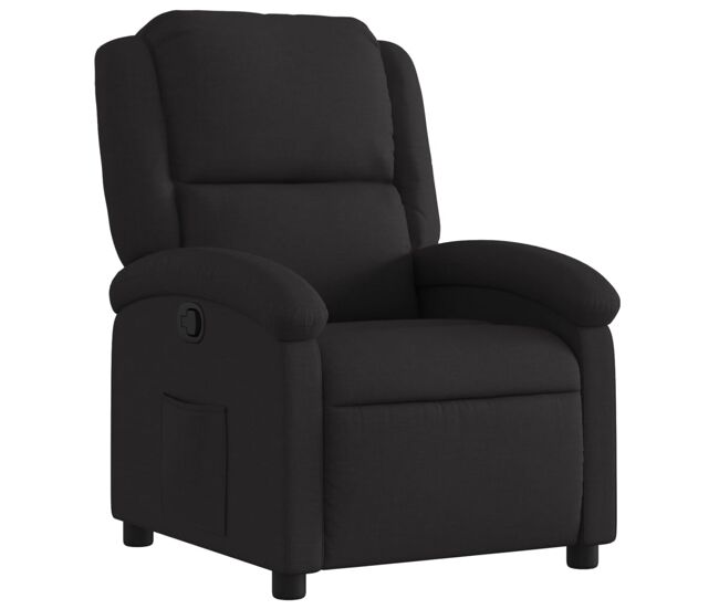 Vidaxl sillón reclinable de tela negro