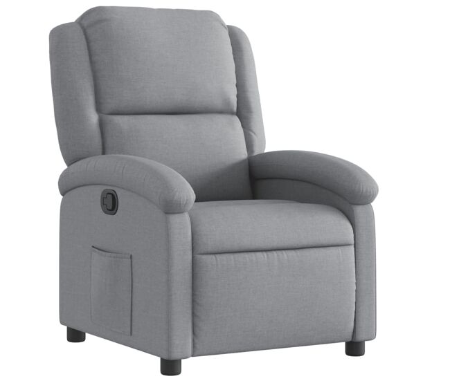 Vidaxl sillón reclinable de tela gris claro