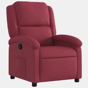 vidaXL Poltrona reclinável tecido vermelho tinto