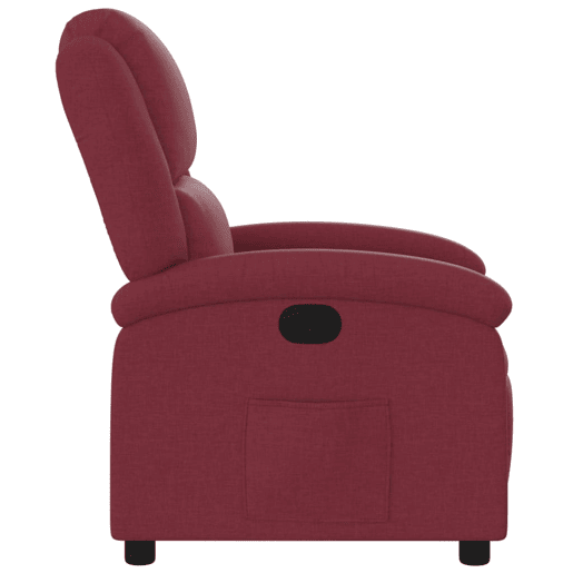 vidaXL Poltrona reclinável tecido vermelho tinto