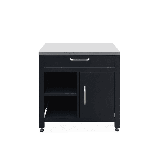 Cozinha exterior em aço 1 gaveta e 1 porta, 80cm, Grimaud, Preto, 52.5x80x87 cm