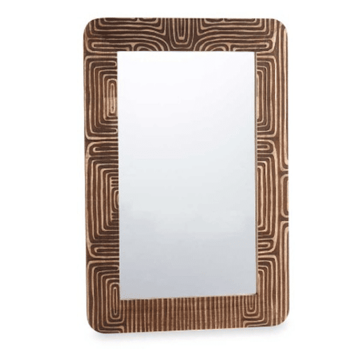 Espelho de parede Castanho Madeira de mangueira Curva 90 x 60 x 2 cm Espelho de parede Castanho Madeira de mangueira Curva 90 x 60 x 2 cm