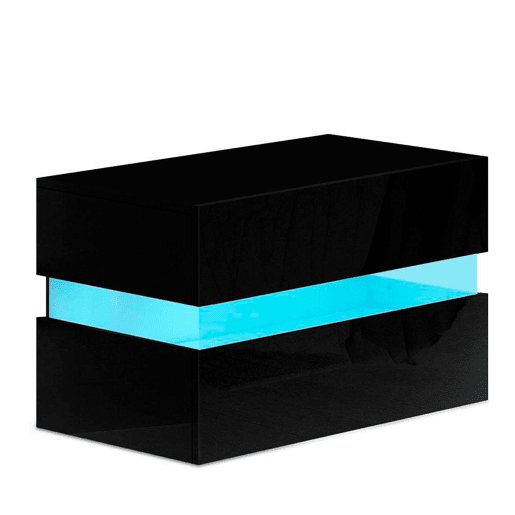 Mesa de cabeceira moderna Nyana Home com luz LED | Design sofisticado | Grande durabilidade | Funcional e versátil | Otimização de espaço | 60x45x39cm Mesa de cabeceira moderna Nyana Home com luz LED | Design sofisticado | Grande durabilidade | Funcional e versátil | Otimização de espaço | 60x45x39cm