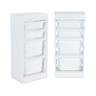Móvel de armazenamento infantil 4 caixas de armazenamento, set de 2, Sora x2, Branco, 41.5x30x89 cm