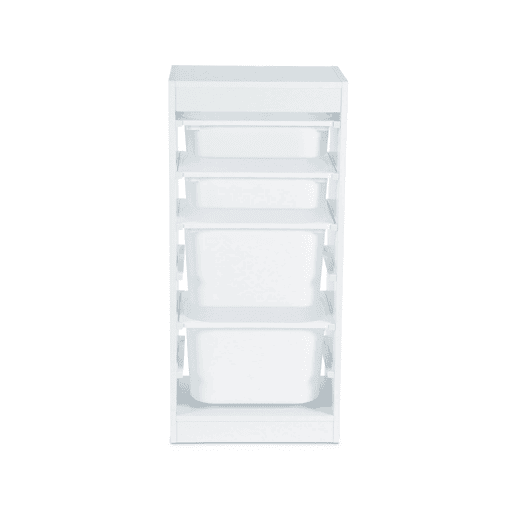 Móvel de armazenamento infantil 4 caixas de armazenamento, set de 2, Sora x2, Branco, 41.5x30x89 cm