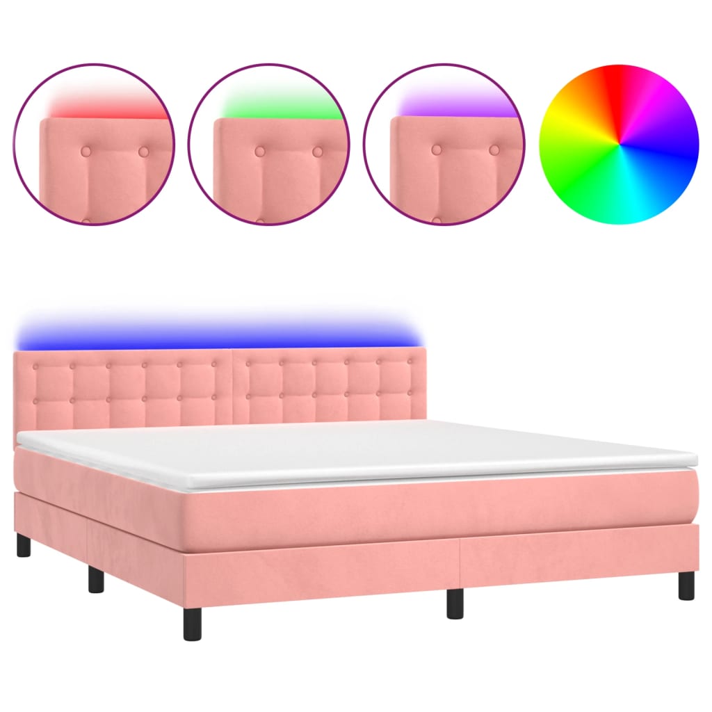 Cama box spring 160x200 Rosa