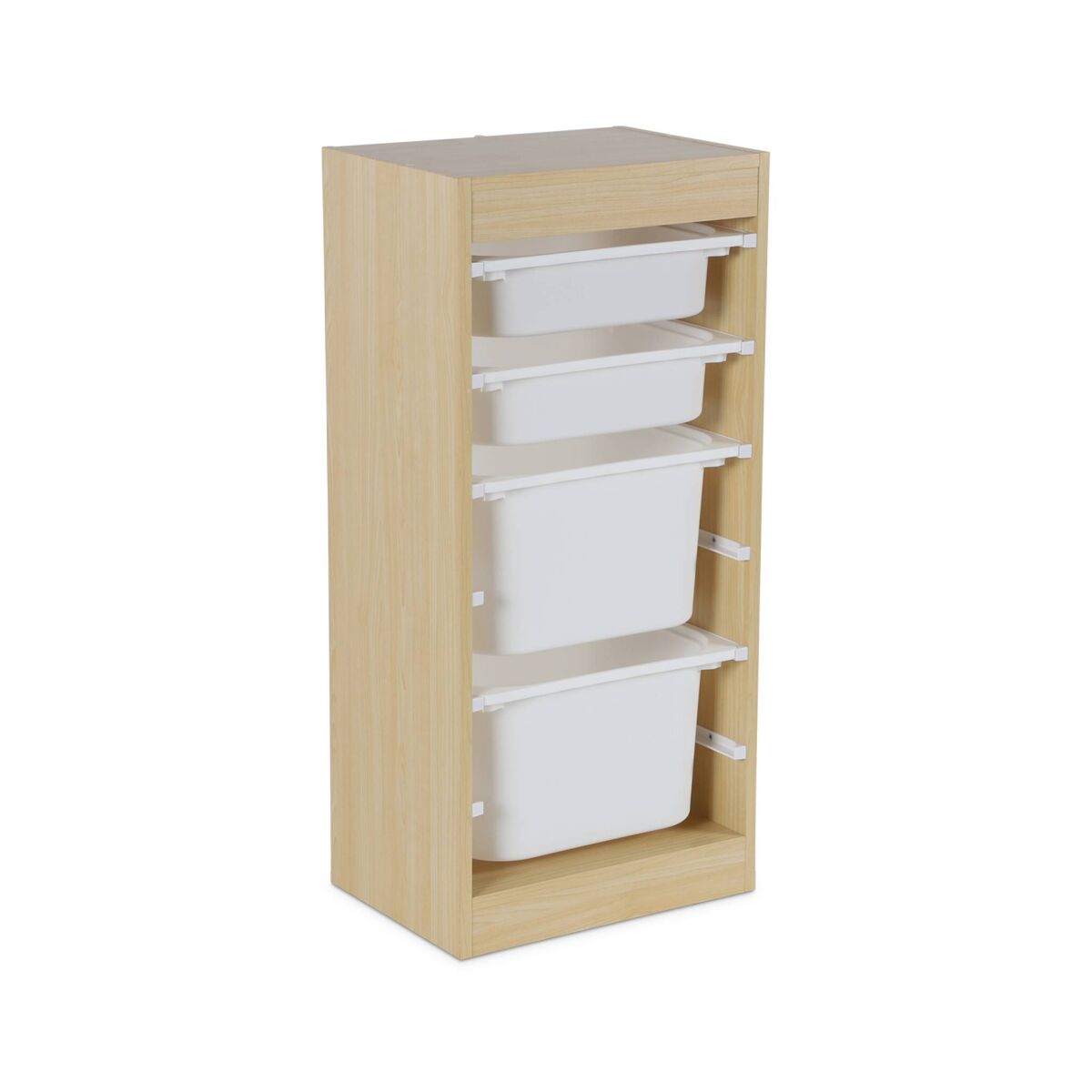 Mueble para niños con 4 cubos de almacenaje, sora, natural, 41.5x30x89 cm