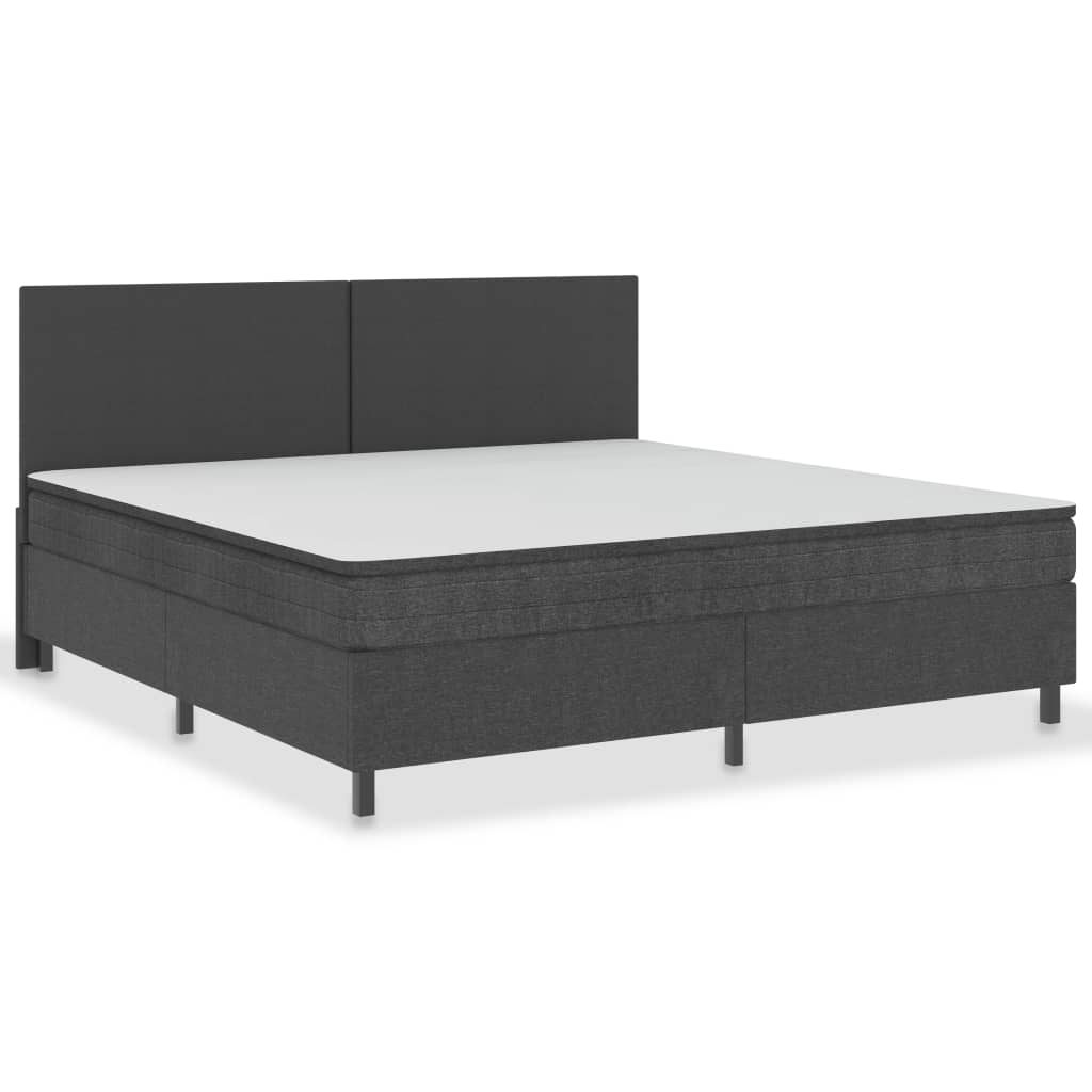 Estructura de cama box spring tela gris 200x200 cm