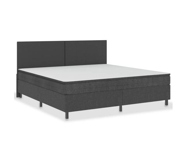 Estructura de cama box spring tela gris 200x200 cm